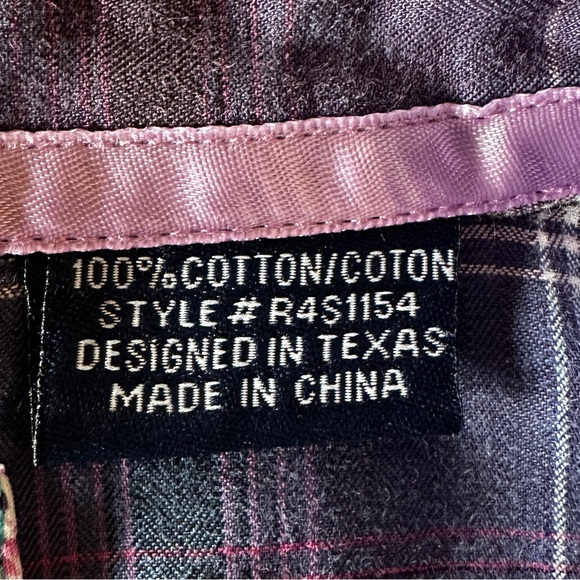 Panhandle Slims Rough Stock Western shirt, pearl snap, contrasting cuffs, XL - Picture 9 of 11